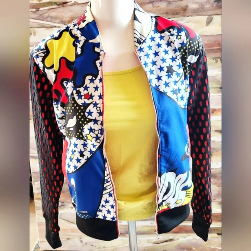 ADIDAS x RITA ORA 2014 HTF Rare Cosmic Cartoon POW Trefoil Track Jacket Med EUC - Picture 4 of 16